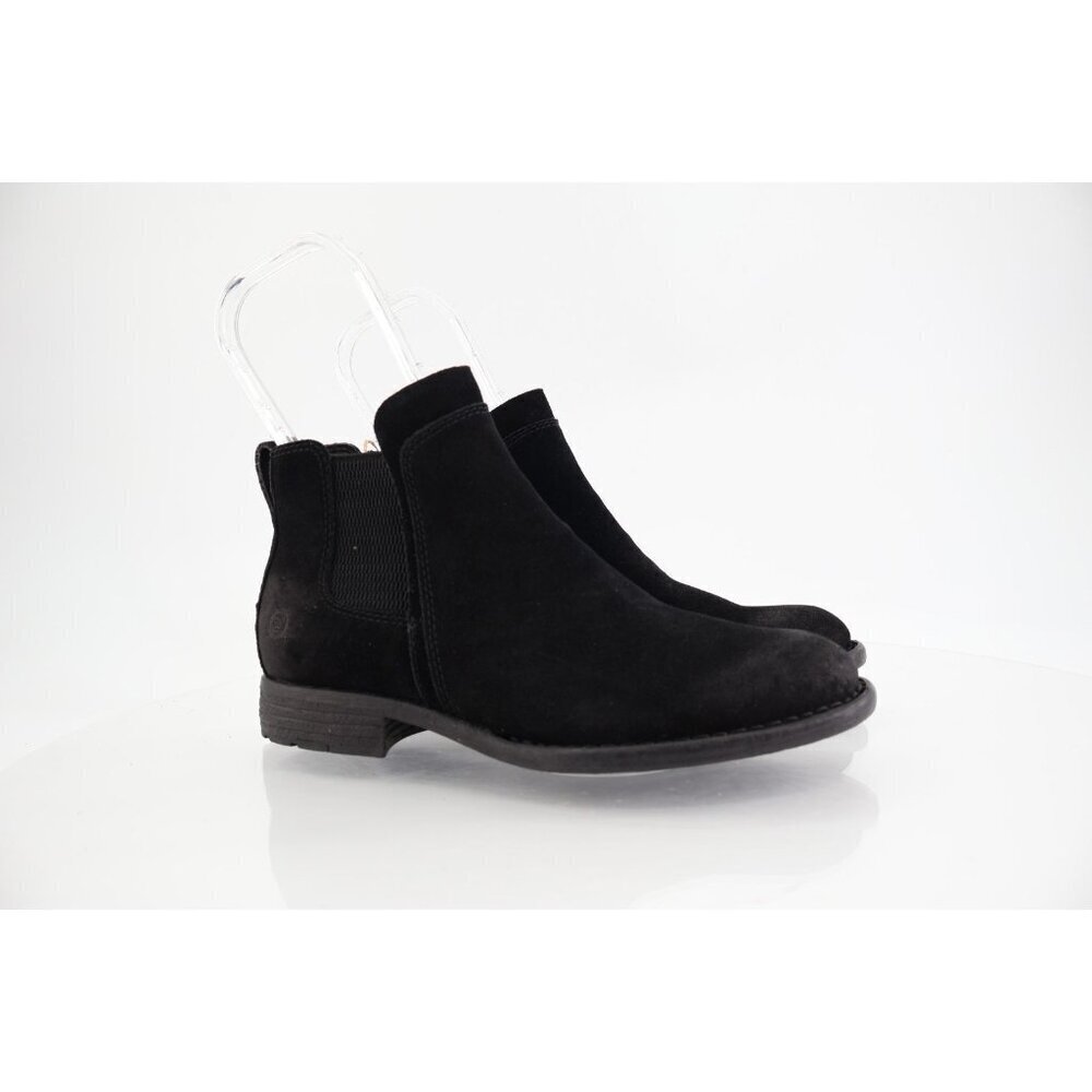 Born Women's Laney Chelsea Boot Size 6.5 Black Leather Block Heel Pointed Ankle